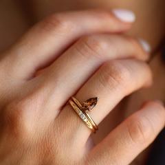 Nangi fine jewelry - brown tourmaline ring in yellow gold