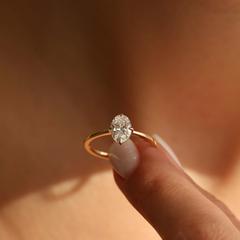 Nangi fine jewelry - white lab-grown diamond ring in gold