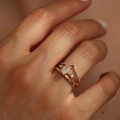 Nangi fine jewelry - white lab-grown diamond ring in gold
