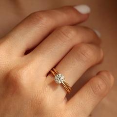 Nangi fine jewelry - white lab-grown diamond ring in gold