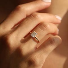 Nangi fine jewelry - white lab-grown diamond ring in gold