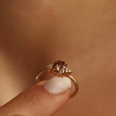 Nangi fine jewelry - brown tourmaline ring in yellow gold