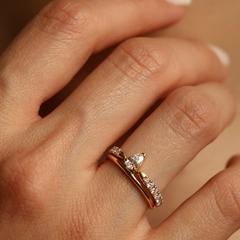 Nangi fine jewelry - white lab-grown diamond ring in gold