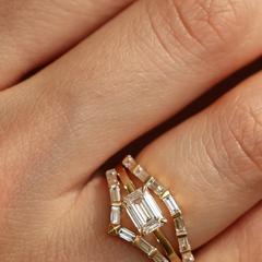 Nangi fine jewelry - white lab-grown diamond ring in gold