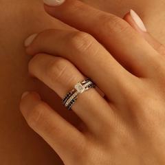 Nangi fine jewelry - white lab-grown diamond ring in gold