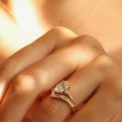 Nangi fine jewelry - white lab-grown diamond ring in gold