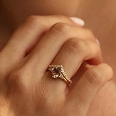 Nangi fine jewelry - brown tourmaline ring in yellow gold