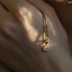 Nangi fine jewelry - white lab-grown diamond pendant in yellow gold