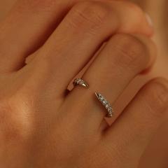 Nangi fine jewelry - white lab-grown diamond ring in gold