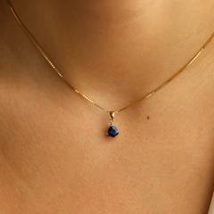 Nangi fine jewelry - blue pendant in yellow gold