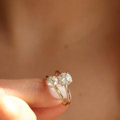 Nangi fine jewelry - white lab-grown diamond ring in gold