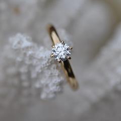 Nangi fine jewelry - white lab-grown diamond ring in yellow gold