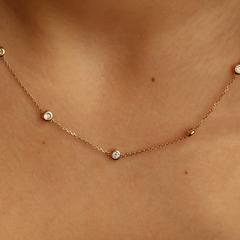 Nangi fine jewelry - white necklace in yellow gold