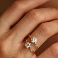 Nangi fine jewelry - white lab-grown diamond ring in gold