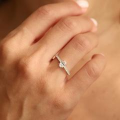 Nangi fine jewelry - white lab-grown diamond ring in gold