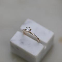 Nangi fine jewelry - white lab-grown diamond ring in yellow gold