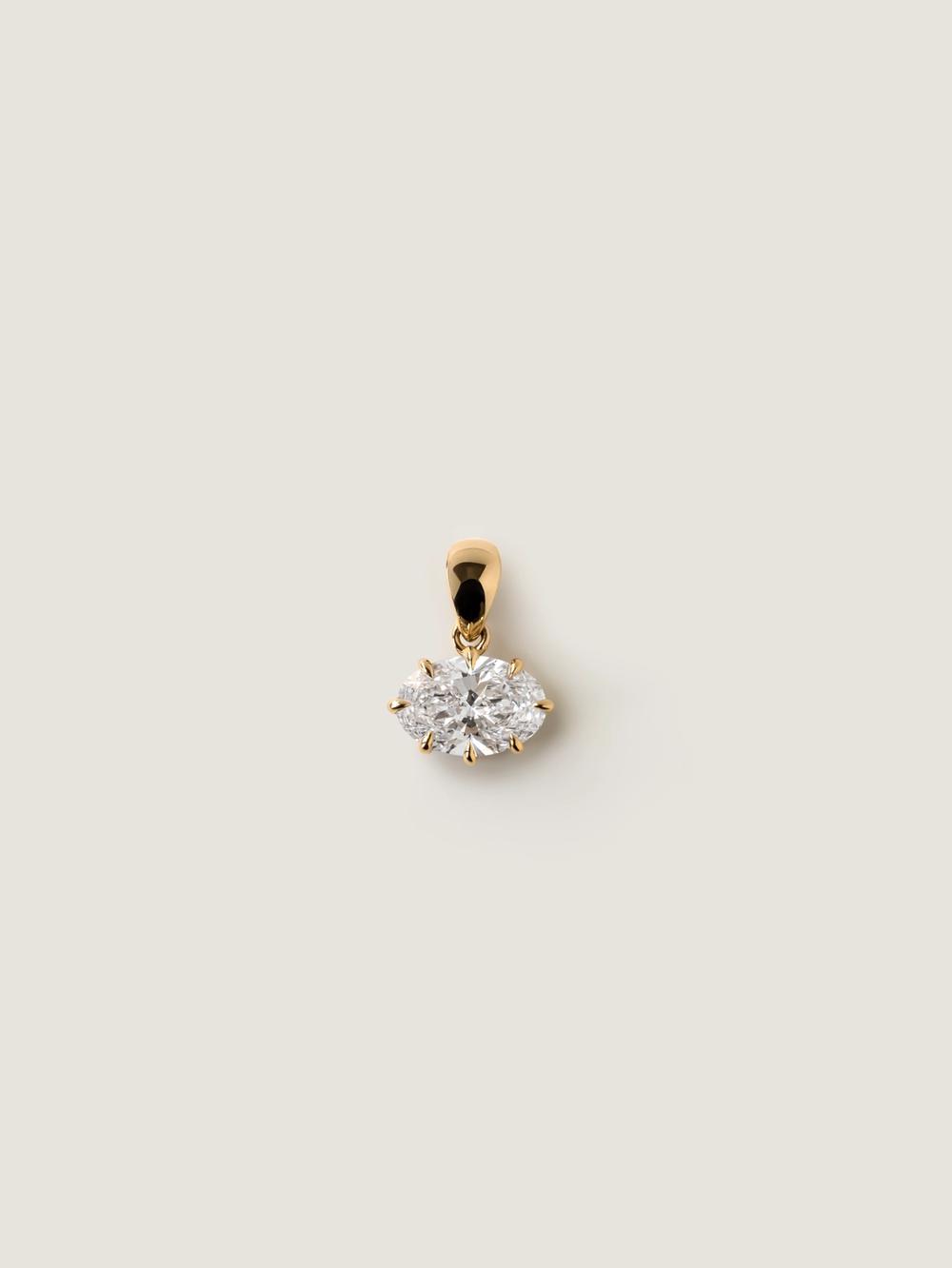Swan Oval Diamond Pendant