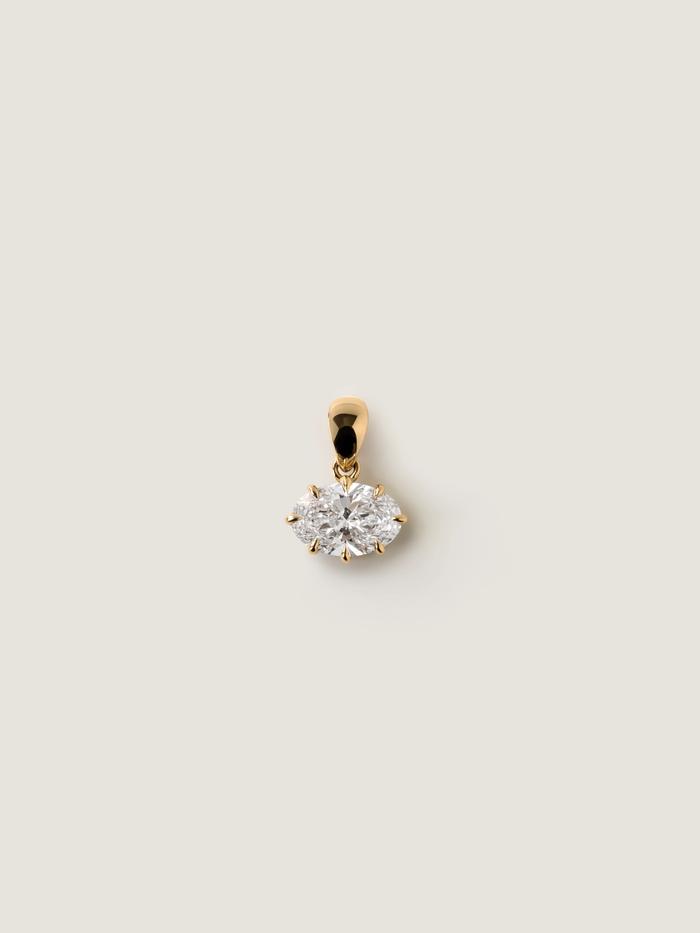 Nangi fine jewelry - white lab-grown diamond pendant in gold