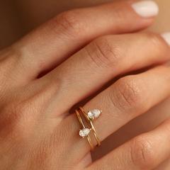 Nangi fine jewelry - white lab-grown diamond ring in gold