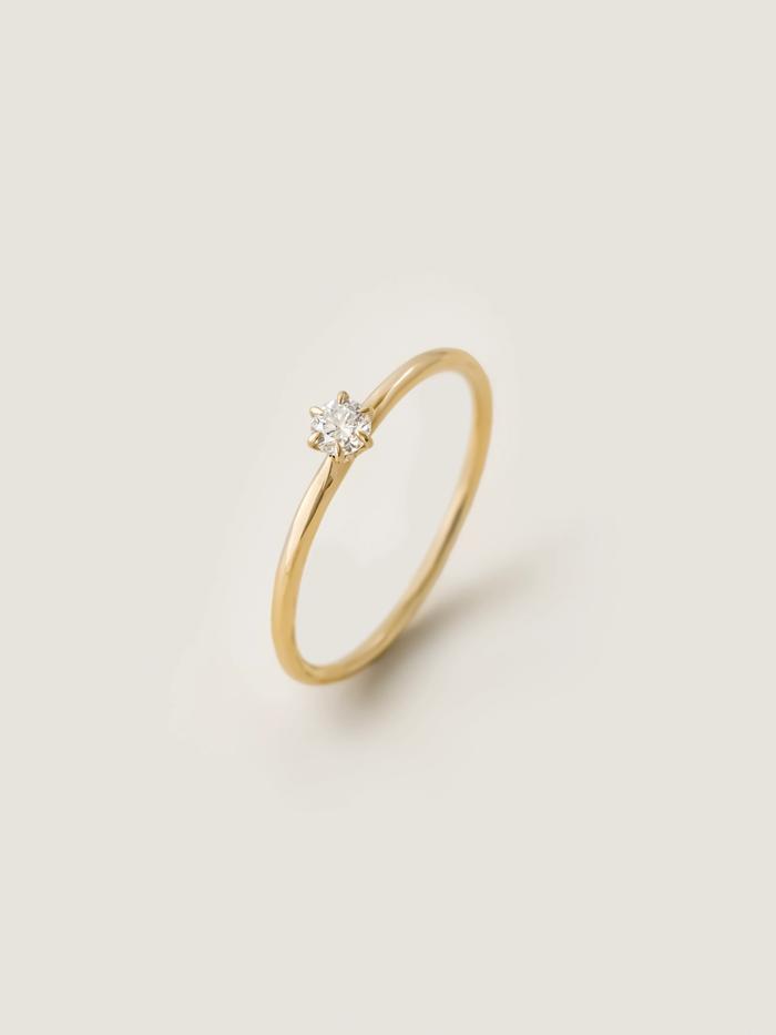 Nangi fine jewelry - white lab-grown diamond ring in gold