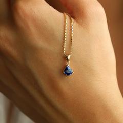 Nangi fine jewelry - blue pendant in yellow gold