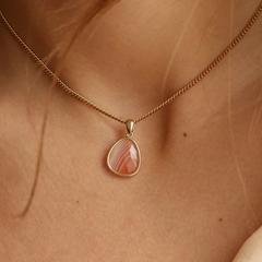 Nangi fine jewelry - orange apricot agate necklace in yellow gold