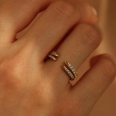 Nangi fine jewelry - white lab-grown diamond ring in gold