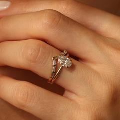 Nangi fine jewelry - white lab-grown diamond ring in gold