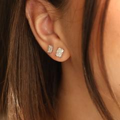 Nangi fine jewelry - white earring in yellow gold