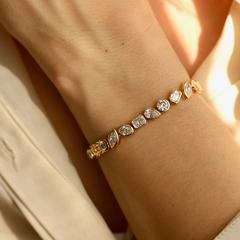 Nangi fine jewelry - white lab-grown diamond bracelet in gold