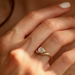 Nangi fine jewelry - white lab-grown diamond ring in gold