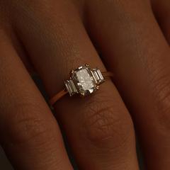 Nangi fine jewelry - white lab-grown diamond ring in gold