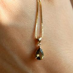 Nangi fine jewelry - brown tourmaline pendant in yellow gold