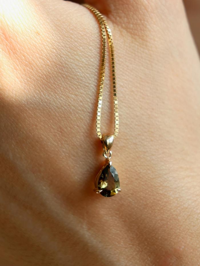 Nangi fine jewelry - brown tourmaline pendant in yellow gold