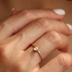 Nangi fine jewelry - white lab-grown diamond ring in gold