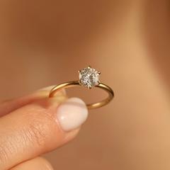 Nangi fine jewelry - white lab-grown diamond ring in gold