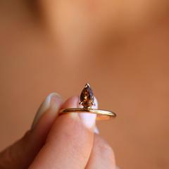 Nangi fine jewelry - brown tourmaline ring in yellow gold