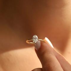 Nangi fine jewelry - white lab-grown diamond ring in gold
