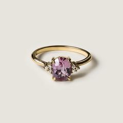 Nangi fine jewelry - purple sapphire ring in yellow gold