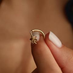Nangi fine jewelry - white lab-grown diamond earring in yellow gold