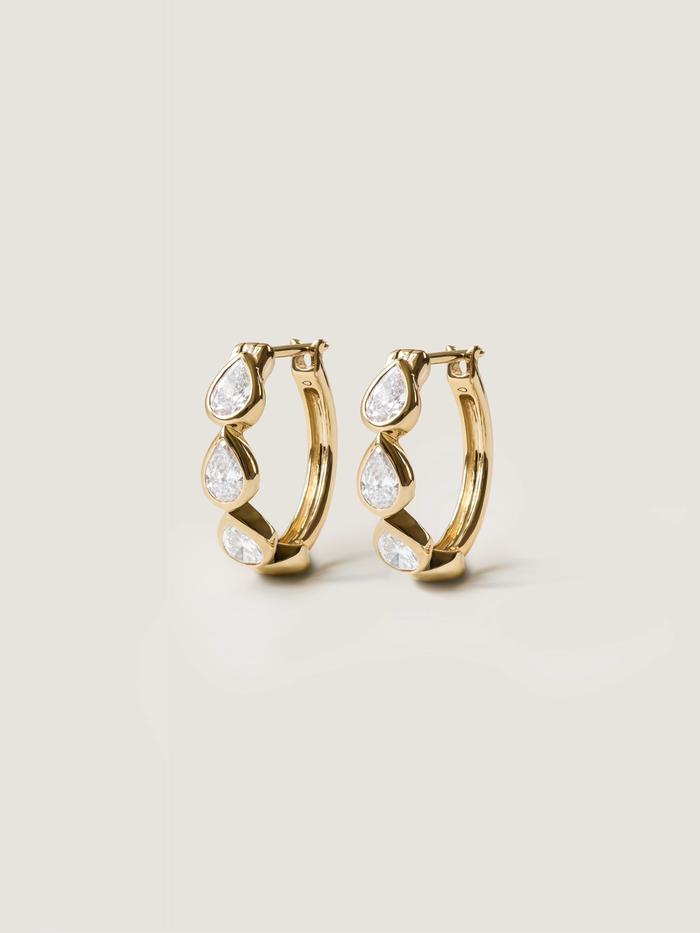 Nangi fine jewelry - white lab-grown diamond earring in gold