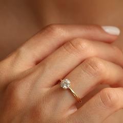 Nangi fine jewelry - white lab-grown diamond ring in gold