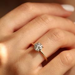 Nangi fine jewelry - white lab-grown diamond ring in gold