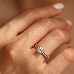 Nangi fine jewelry - white lab-grown diamond ring in gold