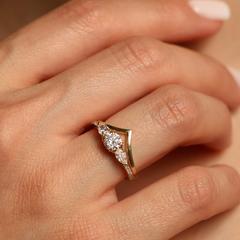 Nangi fine jewelry - white lab-grown diamond ring in gold