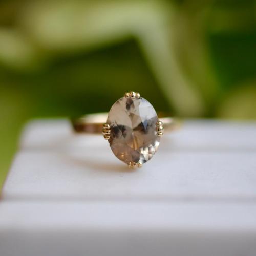 Nangi fine jewelry - champagne tourmaline ring in yellow gold