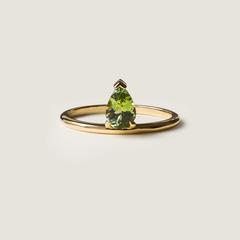 Nangi fine jewelry - green tourmaline ring in yellow gold