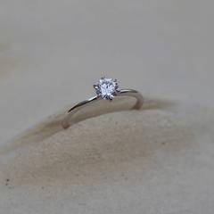 Nangi fine jewelry - white lab-grown diamond ring in white gold