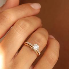 Nangi fine jewelry - white lab-grown diamond ring in gold