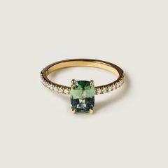Nangi fine jewelry - green ring in yellow gold